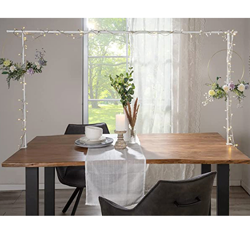 Μεταλλική κρεμάστρα για διακόσμηση τραπεζιού, λευκή, 136x100cm