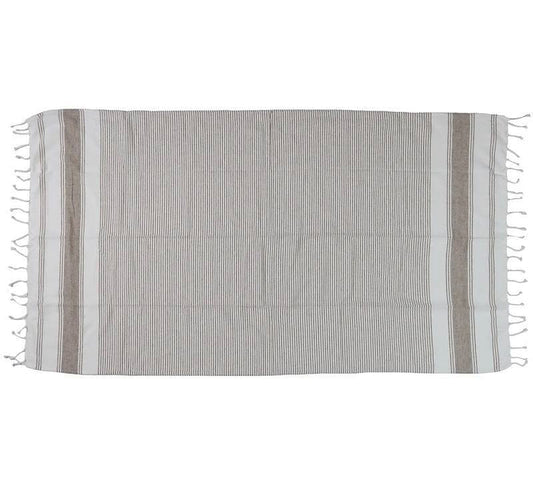 Πετσέτα Hammam καφε ρίγα, 100x180cm