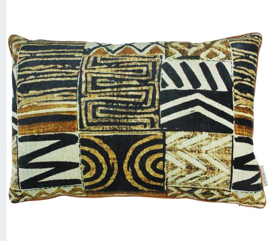 Μαξιλάρι tribal, λαδί/καφέ, 40x60cm