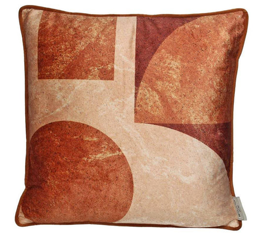 Μαξιλάρι γραμμικό σχ.(B) κεραμιδί βελούδο, 45x45cm