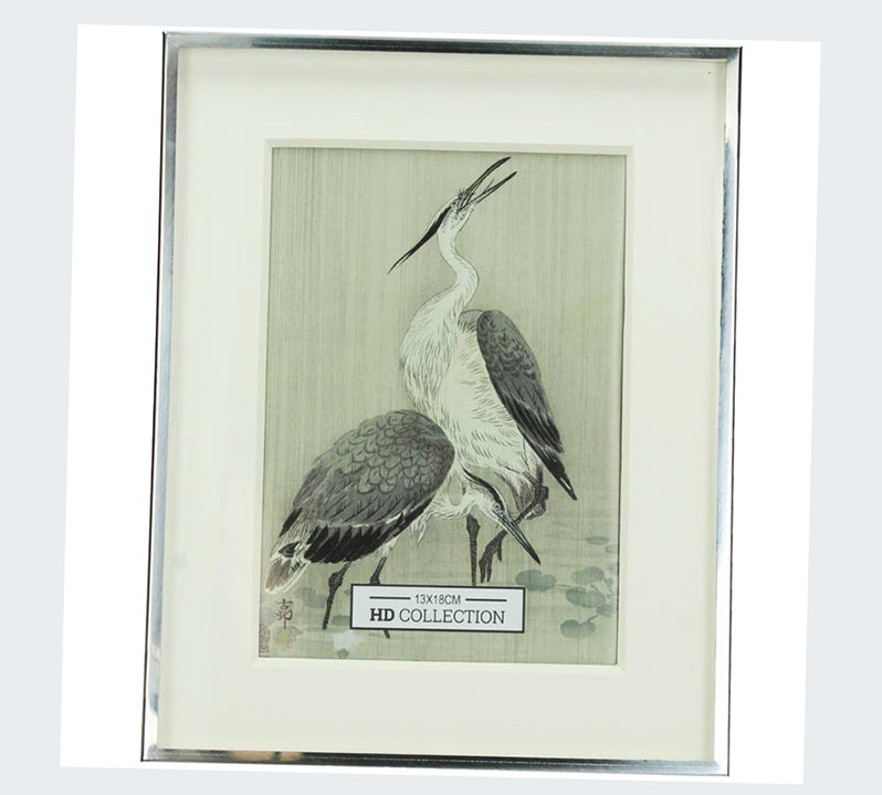 Φωτ/θήκη κορνίζα inox με γκραβούρα, 13x18cm