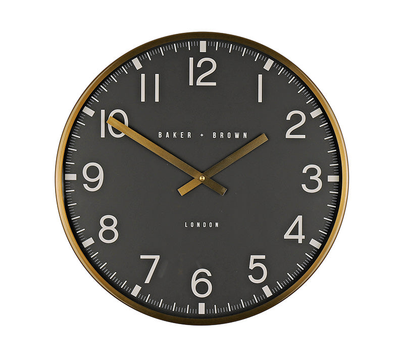 Ρολόι τοίχου με μεγάλους αριθμούς μαύρο/χάλκινο,40cm