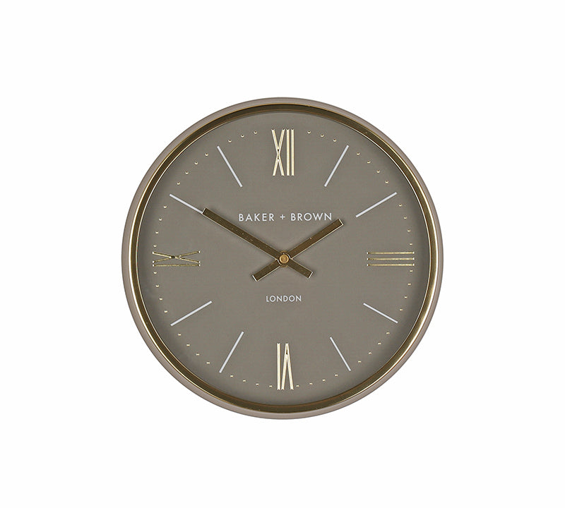 Ρολόι τοίχου "Hampton" μεταλλικό, καφέ/χρυσό, 25cm