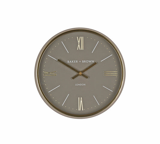 Ρολόι τοίχου "Hampton" μεταλλικό, καφέ/χρυσό, 25cm