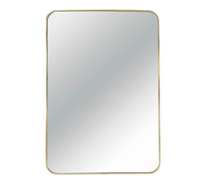 Καθρέπτης αλουμινίου, στρογγ. γωνίες,χρυσό χρ.,61x91cm