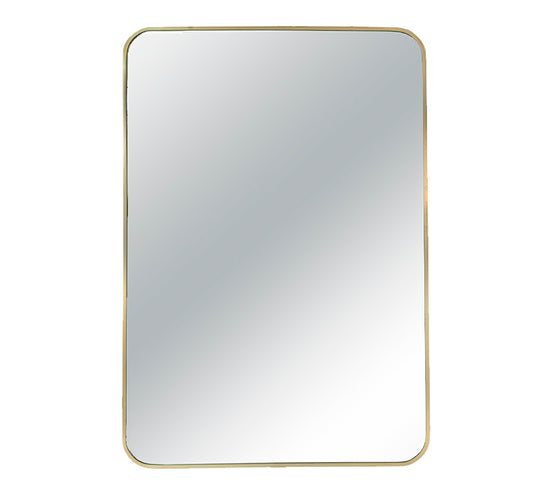 Καθρέπτης αλουμινίου, στρογγ. γωνίες,χρυσό χρ.,61x91cm