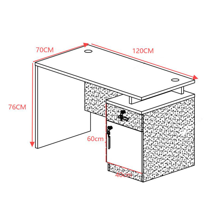 Γραφείο εργασίας επαγγελματικό Oscar pakoworld σε καρυδί-ανθρακί απόχρωση 120x70x76εκ