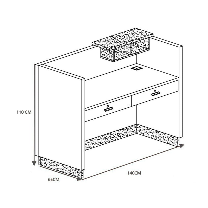 Γραφείο reception επαγγελματικό Oscar pakoworld σε καρυδί-ανθρακί απόχρωση 140x65x110εκ