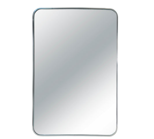 Καθρέπτης αλουμινίου, στρογγ. γωνίες,ασημί χρ.,61x91cm