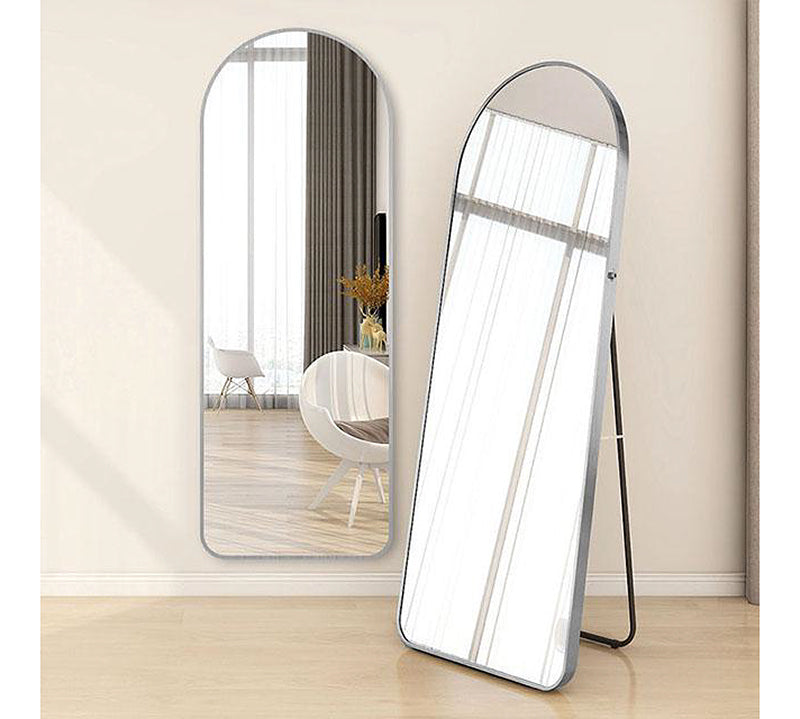 Καθρέπτης δαπέδου αλουμινίο σχ.αψίδα,ασημί 40x150cm