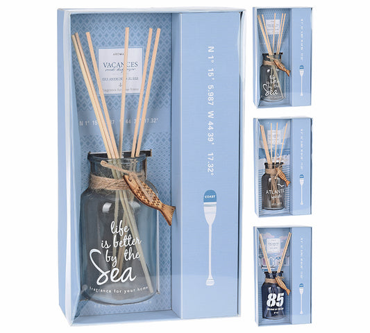 Αρωματικό ελαιο με στικς,200ml, 3 καλοκαιρινά αρώματα, κουτί δώρου