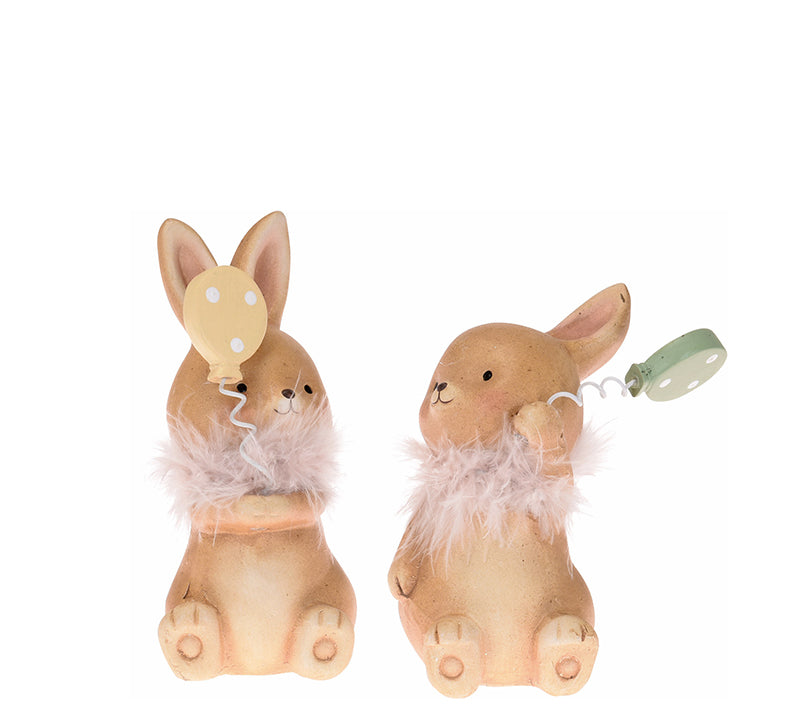 Κεραμικά κουνελάκια με μπαλόνι,13.5cm