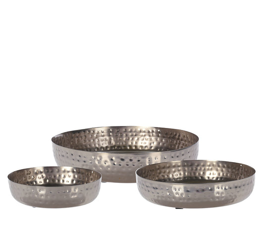 Μπωλ σετ 3τεμ. Μεταλλικά σφυρήλατα ασημί χρ.