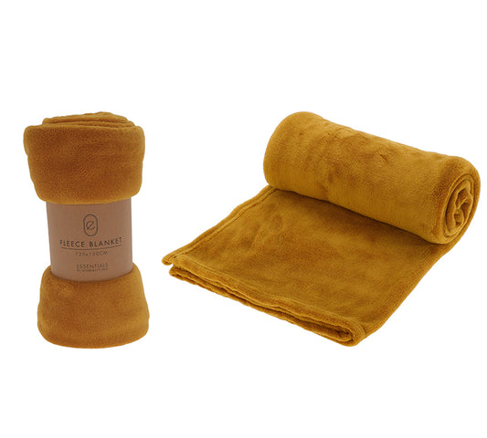 Κουβερτάκι κοραλί φλις, 125x150cm,ώχρα