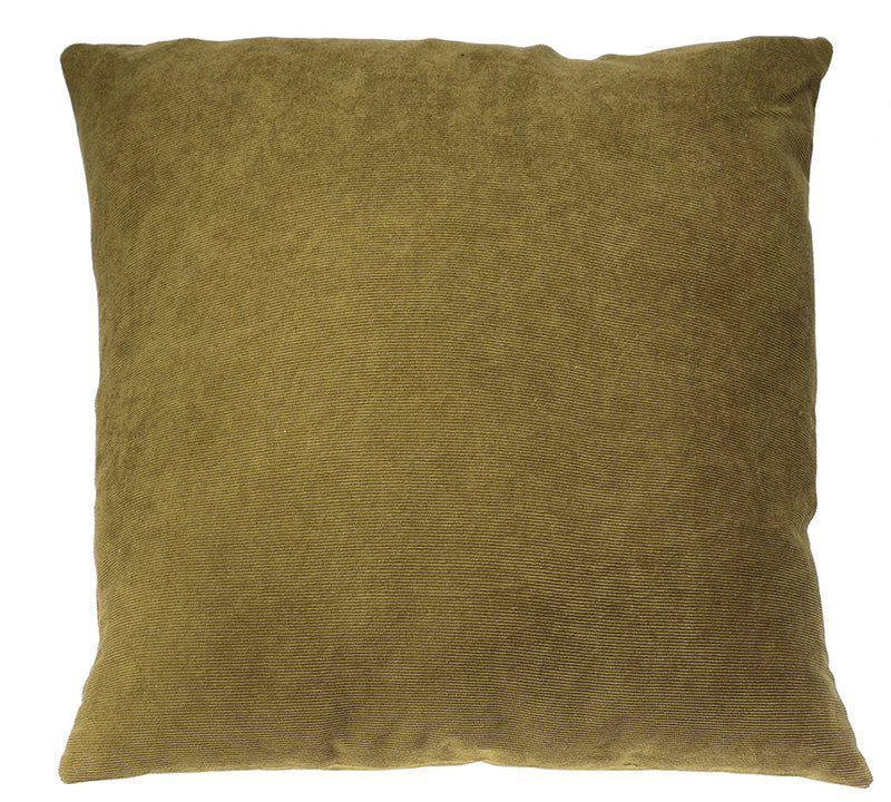 Μαξιλάρι βελουτέ ριγέ 45x45cm, λαδί χρ.