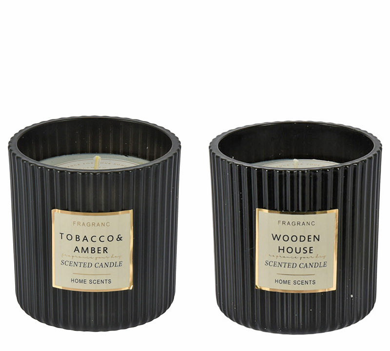 Αρωματικό κερί σε μαύρο γυαλί, 2 αρωμ.,9x9cm