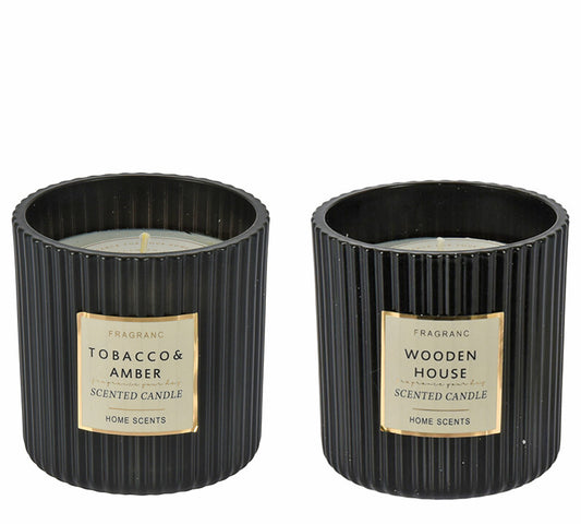 Αρωματικό κερί σε μαύρο γυαλί, 2 αρωμ.,9x9cm