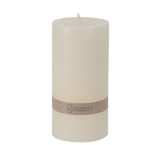 Κερί κορμός 7x14cm, ρουστίκ, λευκό