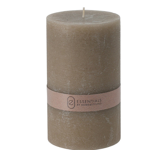 Κερί κορμός 9x15cm, ρουστίκ, καφέ/γκρι