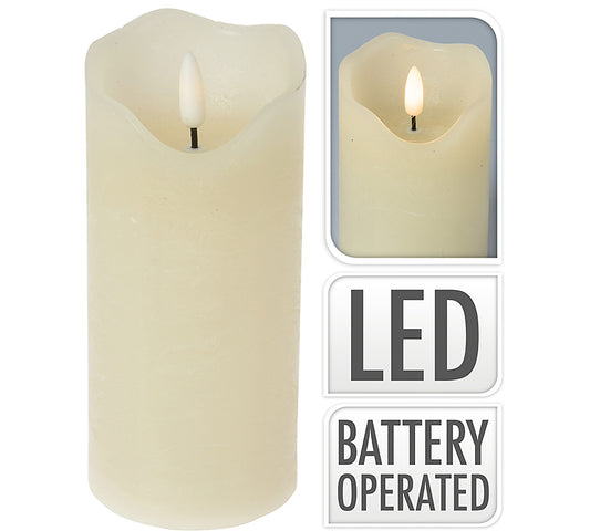 Κερί Led με φλόγα 3D, 7x15cm,εκρού χρ.