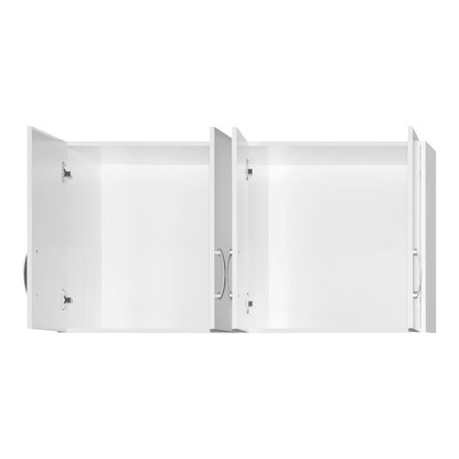 Ντουλάπα ρούχων τετράφυλλη με πατάρι Zelia pakoworld με 2 συρτάρια σε λευκή απόχρωση 120x42x240εκ