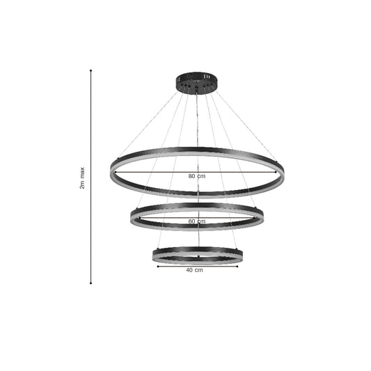 Inlight Κρεμαστό φωτιστικό LED 100W 3CCT (by switch on base) D:60cm (6095-A-Golden)