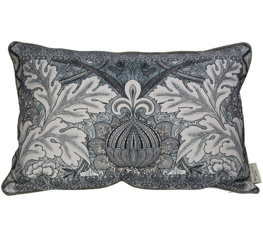 Μαξιλάρι vintage με κέντημα γκρι,40x60cm