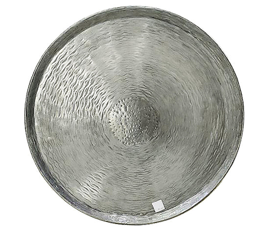 Σφυρήλατη πιατέλα αλουμινίου, γυαλιστερό ασημί ,48cm