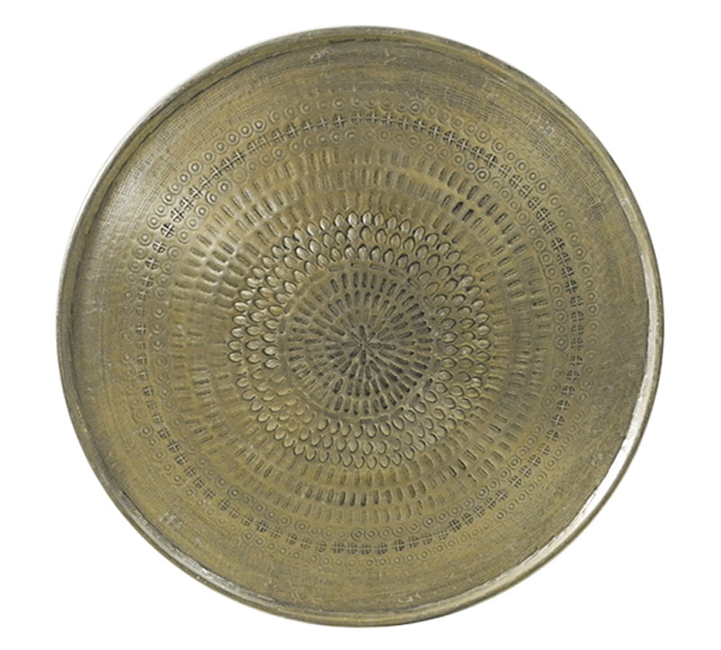 Σφυρήλατη πιατέλα αλουμινίου, χρυσή,48cm