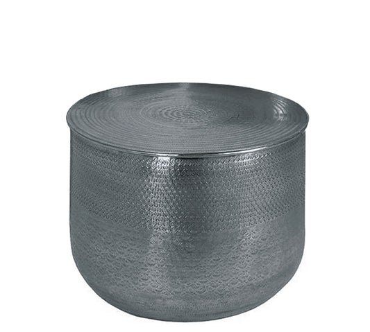 Σφυρήλατο side table αλουμίνο, μολυβί,57x45cm