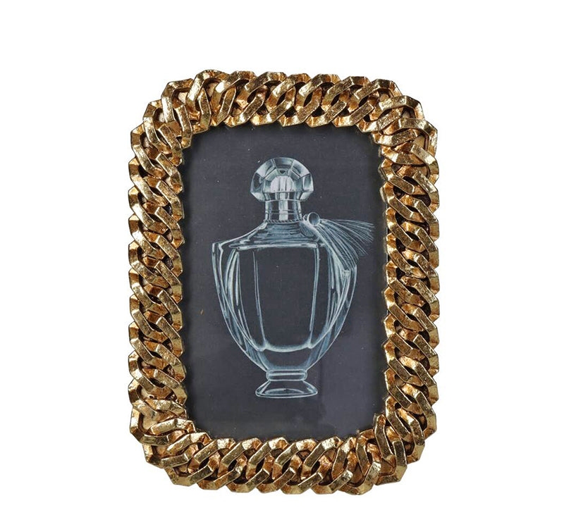 Φωτ/θήκη χρυσή κορνίζα σχ. αλυσίδα ,10x15cm