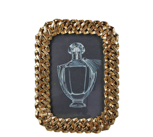 Φωτ/θήκη χρυσή κορνίζα σχ. αλυσίδα ,10x15cm