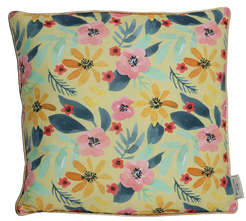 Μαξιλάρι floral κιτρινο, 45x45cm