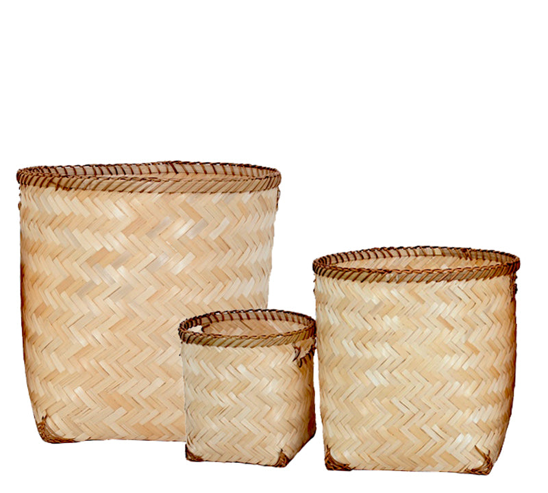 Σετ/3 καλάθια Bamboo φυσικό χρ.,21/32/40cm