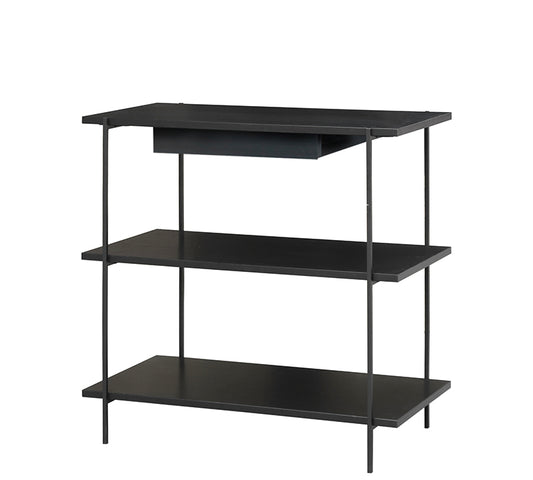 Έπιπλο εισόδου με 2 ράφια & συρτάρι,μαύρο 80x42x80cm