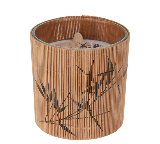 Κερί σε δοχείο bamboo με print, 10x10cm