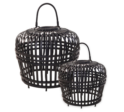 Σετ/2 καπέλα Bamboo για φωτιστικό οροφής,μαύρο χρ.,35/48cm