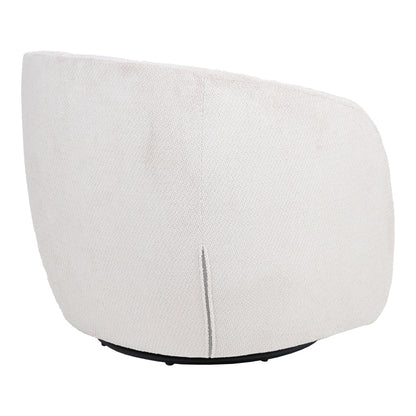 Πολυθρόνα Barrelo pakoworld περιστρεφόμενη με κρεμ ύφασμα 77x72x69εκ