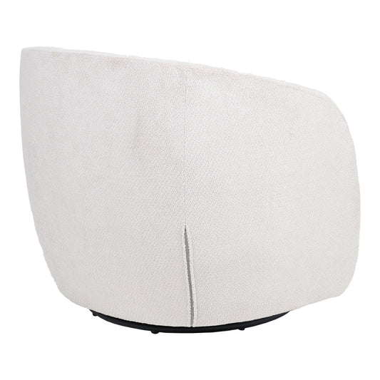 Πολυθρόνα Barrelo pakoworld περιστρεφόμενη με κρεμ ύφασμα 77x72x69εκ