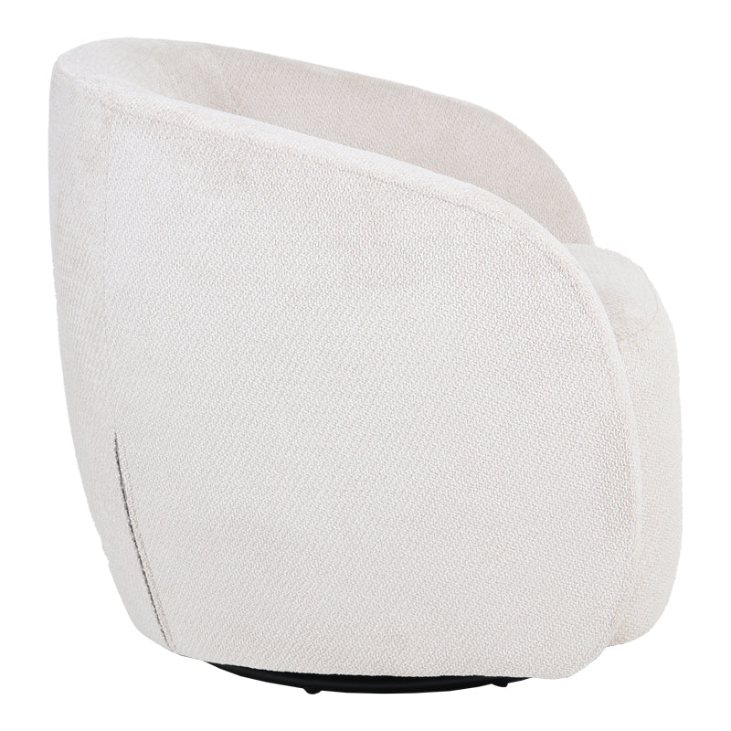 Πολυθρόνα Barrelo pakoworld περιστρεφόμενη με κρεμ ύφασμα 77x72x69εκ