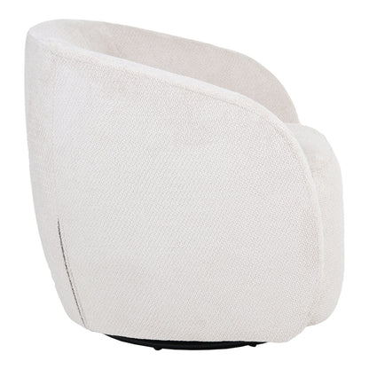 Πολυθρόνα Barrelo pakoworld περιστρεφόμενη με κρεμ ύφασμα 77x72x69εκ