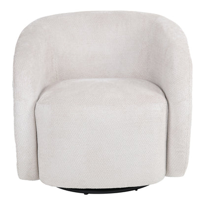 Πολυθρόνα Barrelo pakoworld περιστρεφόμενη με κρεμ ύφασμα 77x72x69εκ