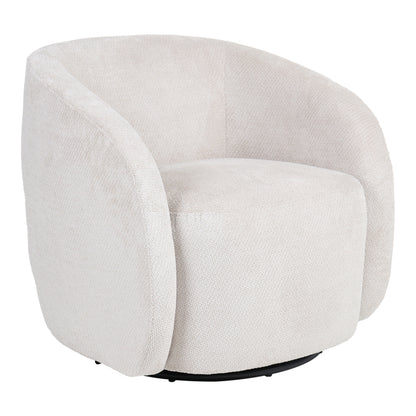 Πολυθρόνα Barrelo pakoworld περιστρεφόμενη με κρεμ ύφασμα 77x72x69εκ