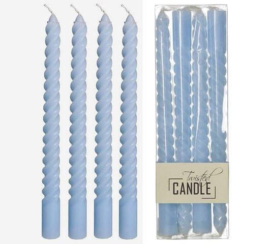 Στριφτο κερί κηροπηγίου, σετ 4τεμ.,γαλάζιο,26cm