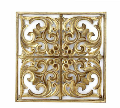 Μεταλλικό διακοσμητικό τοίχου,αντικέ χρυσό 68x68cm