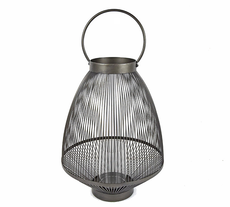 Οβάλ μεταλλικό φανάρι με γυαλί, 36x47.5cm