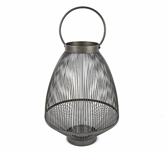 Οβάλ μεταλλικό φανάρι με γυαλί, 36x47.5cm