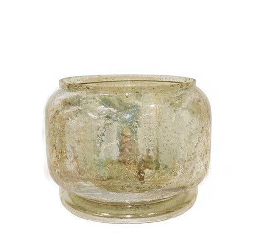 Δοχείο φυσητό γυαλί με ειδική υάλωση χρυσό,29x24cm