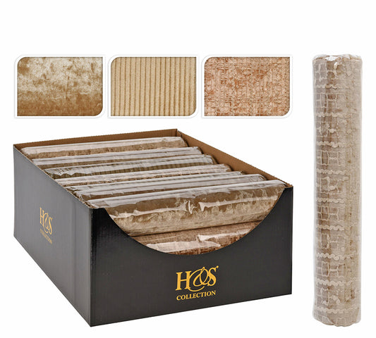 Ύφασμα βελούδο καφέ 3σχ.(ριγέ,πλεκτό,plush),28x150cm