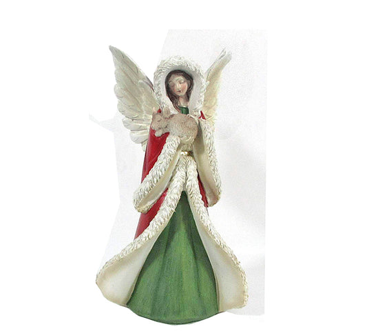 Άγγελος με προβατάκι, σε κόκκινο/πράσινο 27cm